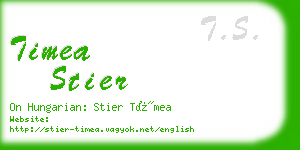 timea stier business card